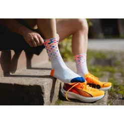 Sokken < INCYLENCE Running Crystals Hardloopsokken - Wit Paars Oranje