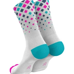 INCYLENCE Running Crystals Hardloopsokken - Wit Pink Cyan
