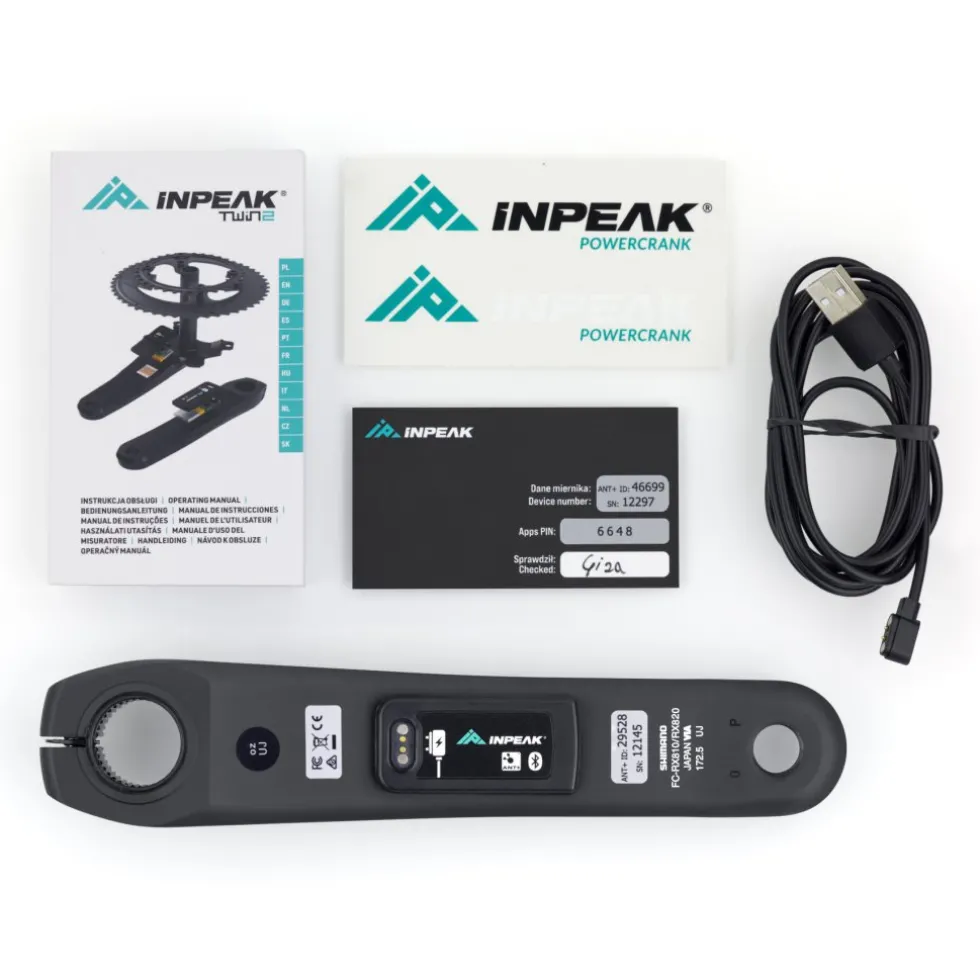 INPEAK Powercrank-E Powermeter Crankarm - Ready | Single (links) - Shimano GRX FC-RX820 / FC-RX810