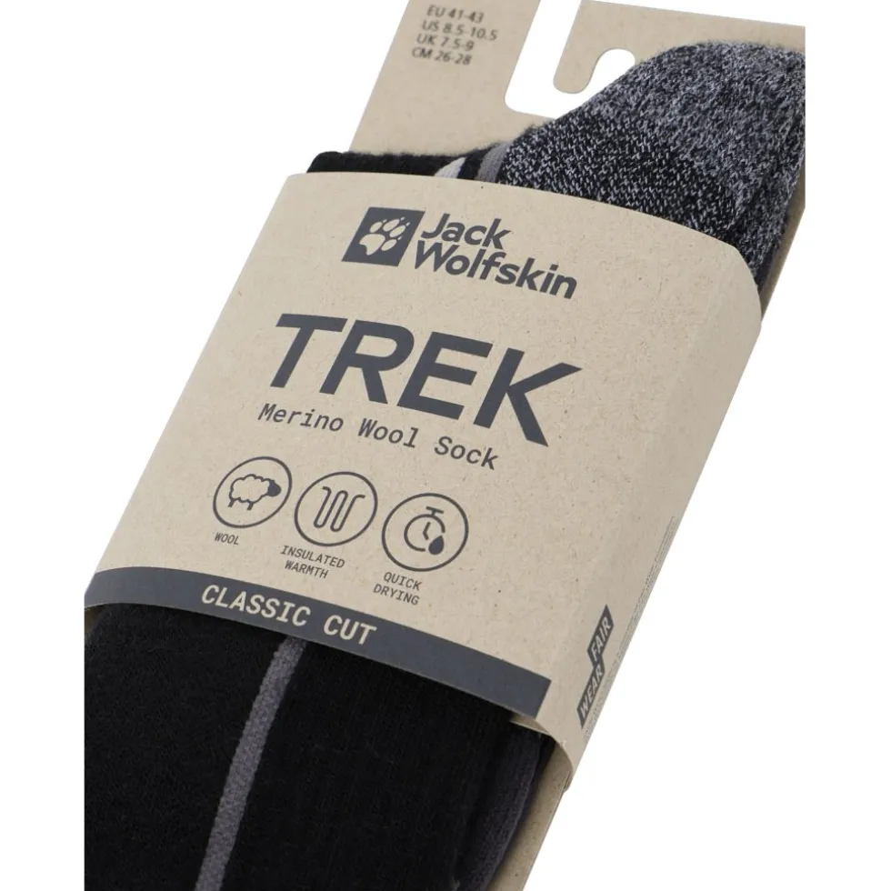 Jack Wolfskin Trek Merino Sokken Unisex Cl C - zwart