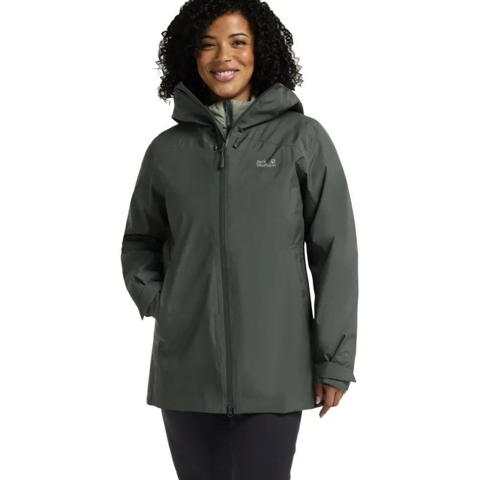 Jack Wolfskin Icecape 3In1 Donsjas Dames Rds - slate green
