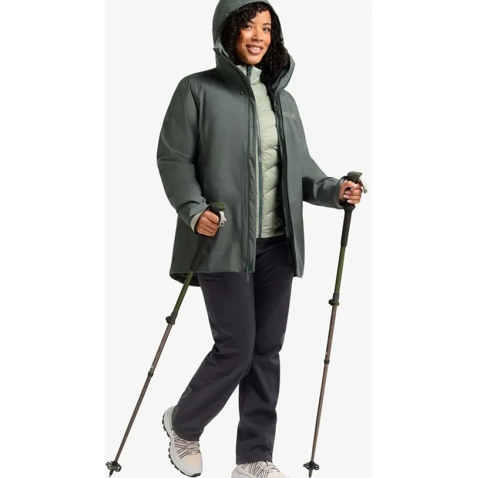 Jack Wolfskin Icecape 3In1 Donsjas Dames Rds - slate green