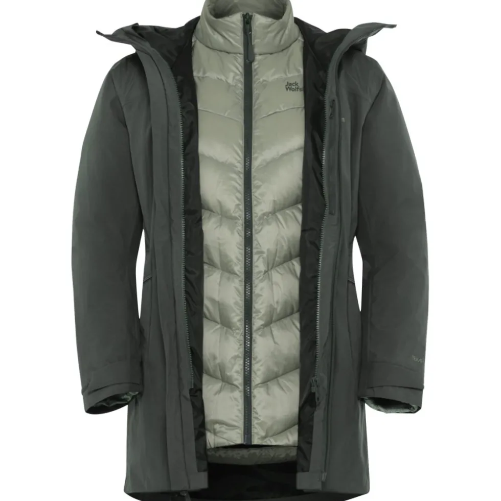 Jack Wolfskin Icecape 3In1 Donsjas Dames Rds - slate green