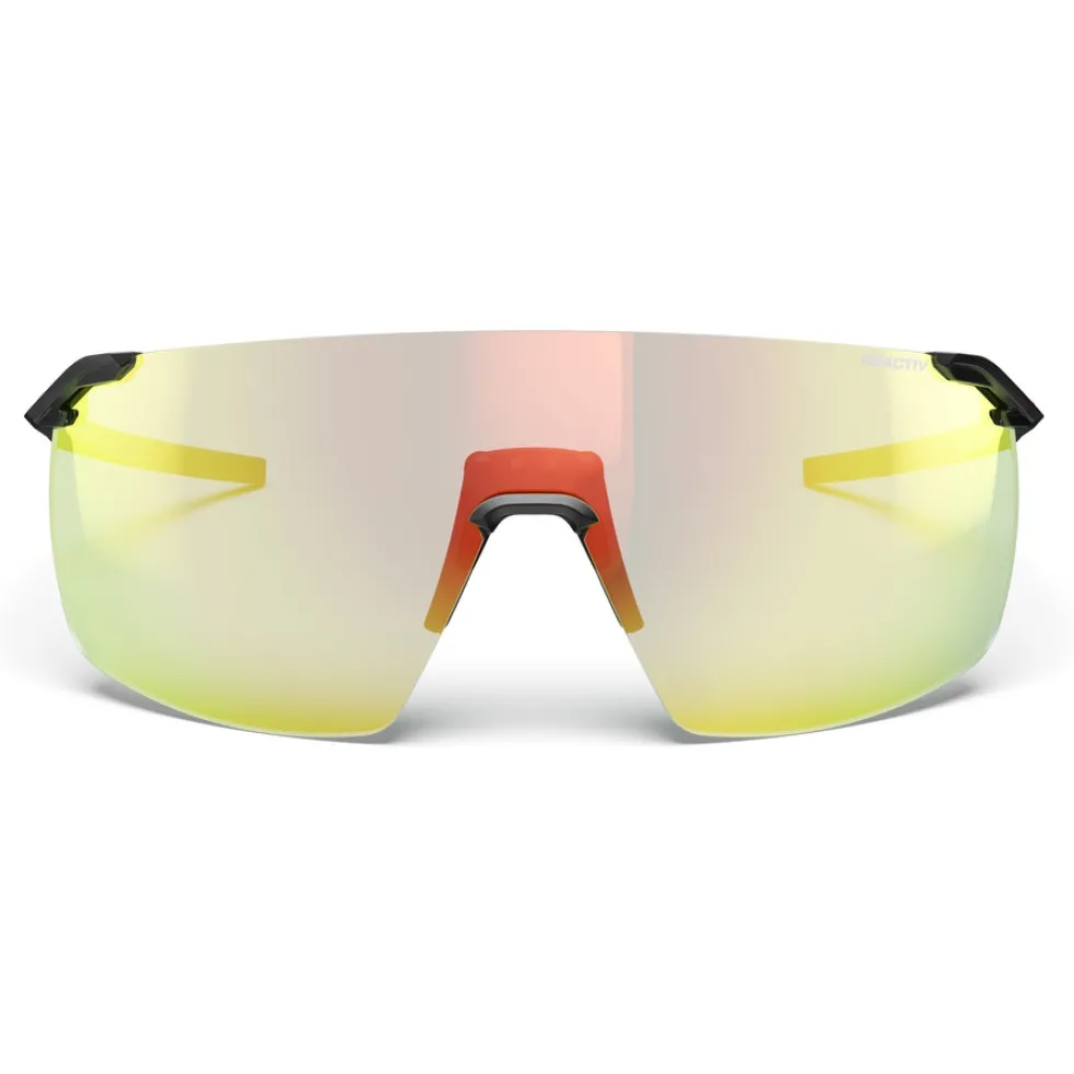 Julbo Faster L Zonnebrillen - Black / Multilayer Red - Reactiv 1-3 Light Amplifier