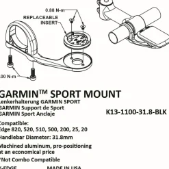 Fietscomputer Houders|Houders Voor Fietscomputers < K-Edge Garmin Sport Mount Fietscomputer-Houder - zwart