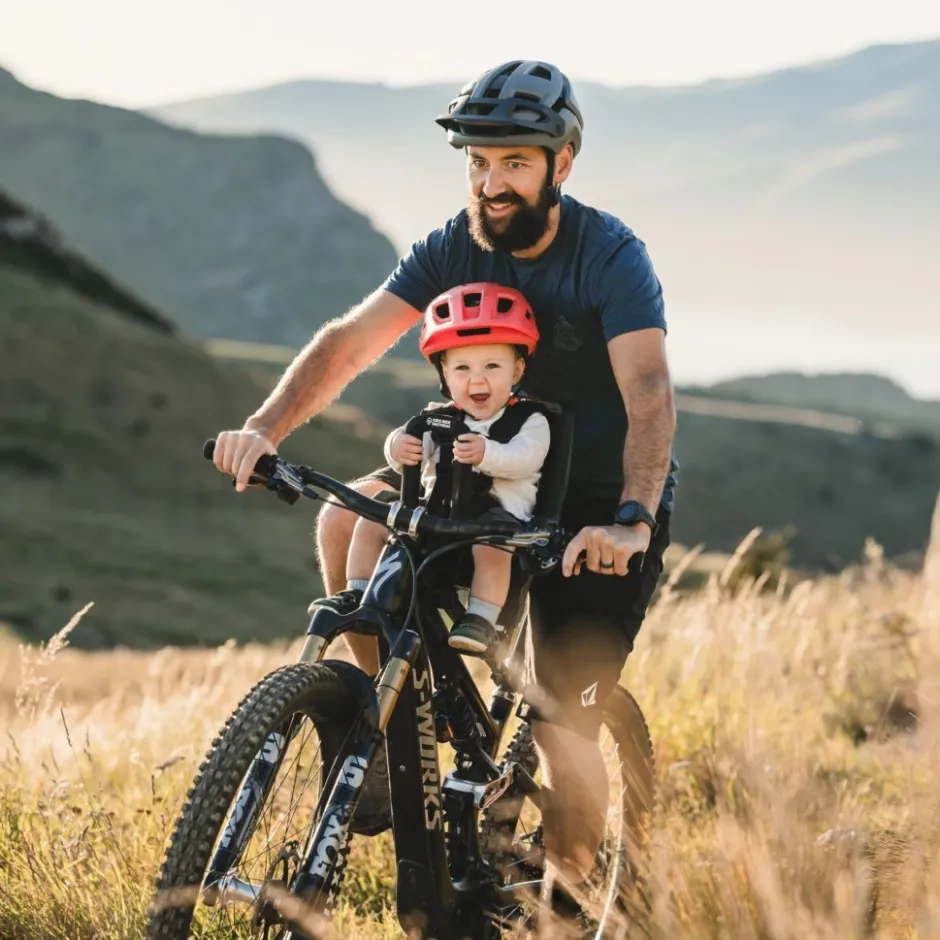 Kinderzitjes < Kids Ride Shotgun Front Mounted Pro EVO MTB Fiets-Kinderzitje Combiset - zwart