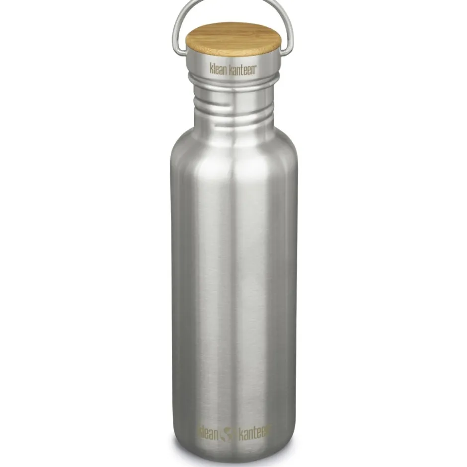 Outdoor Flessen & Thermosflessen < Klean Kanteen Reflect Drinkfles met Bamboo Cap 800ml - brushed stainless