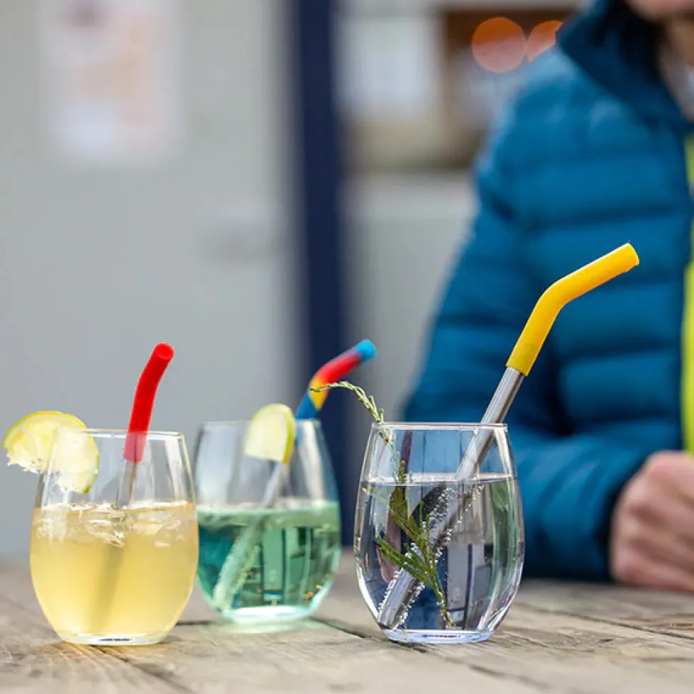 Klean Kanteen Rietje 8mm kort 4-Pack - Multi Color/Brushed Stainless