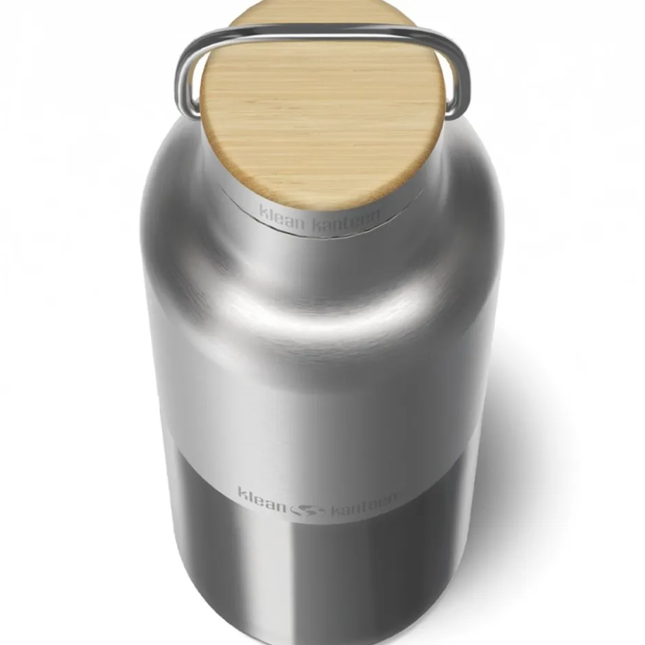 Bidons|Outdoor Flessen & Thermosflessen < Klean Kanteen RISE Reflect VI Isolatiebeker 592 ml met bamboe-lusdop - brushed stainless