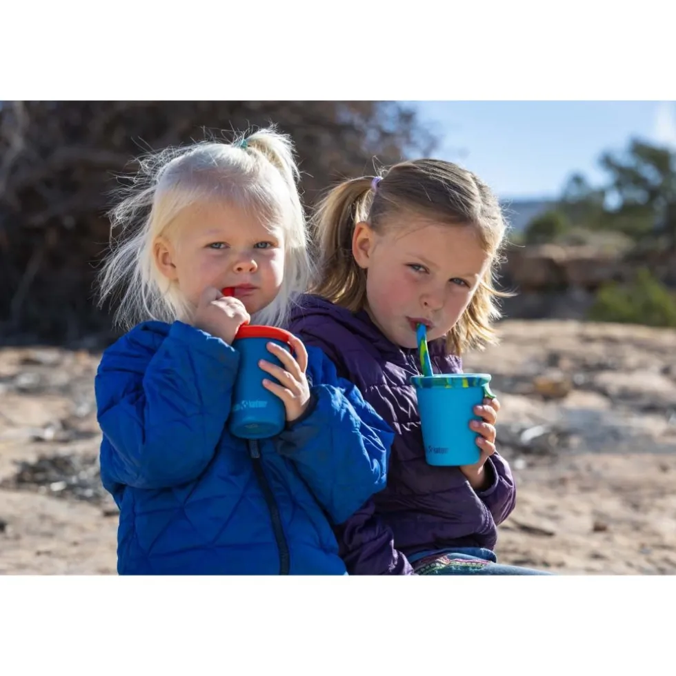 Klean Kanteen Roestvrij staal drinkbeker Kid Cup 296 ml met rietje + deksel - super sonic