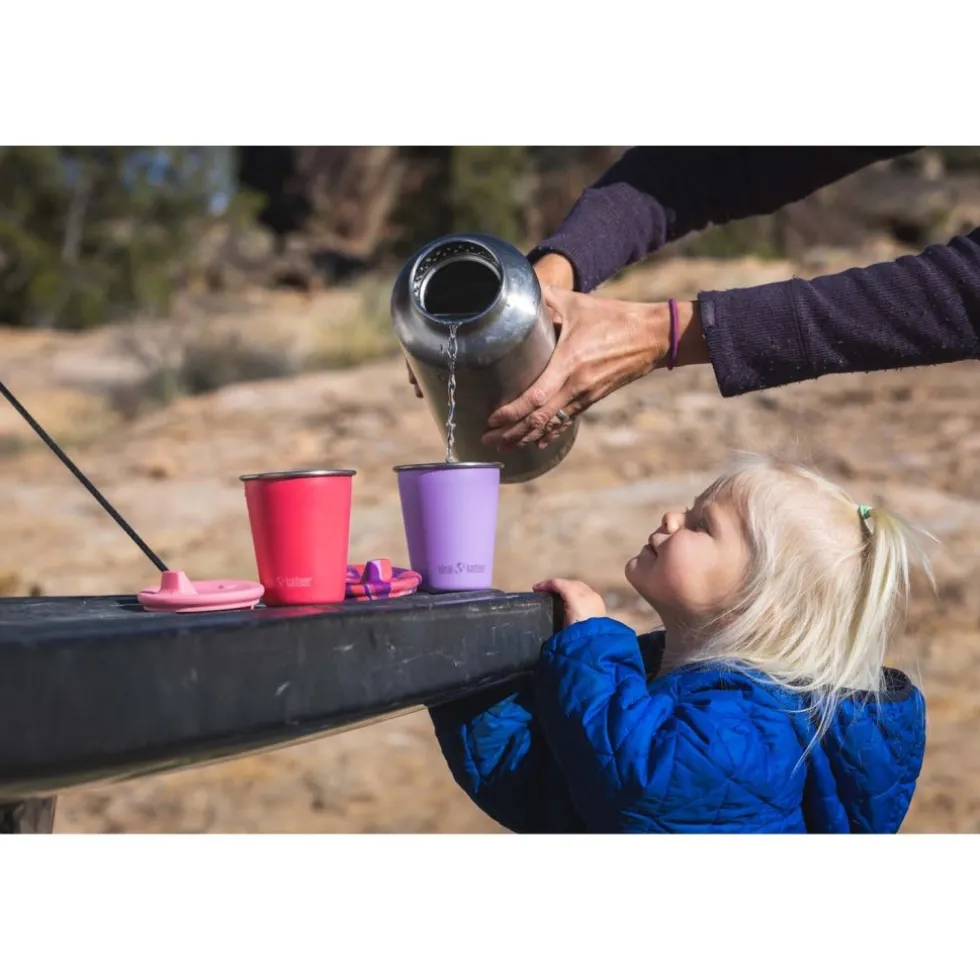 Klean Kanteen Roestvrij staal drinkbeker Kid Cup 296 ml met rietje + deksel - super sonic