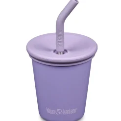Outdoor Flessen & Thermosflessen < Klean Kanteen Roestvrij staal drinkbeker Kid Cup 296 ml met rietje + deksel - paisley purple