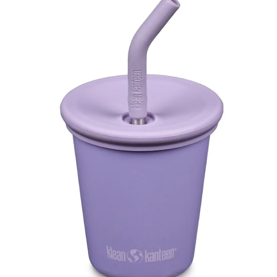 Outdoor Flessen & Thermosflessen < Klean Kanteen Roestvrij staal drinkbeker Kid Cup 296 ml met rietje + deksel - paisley purple