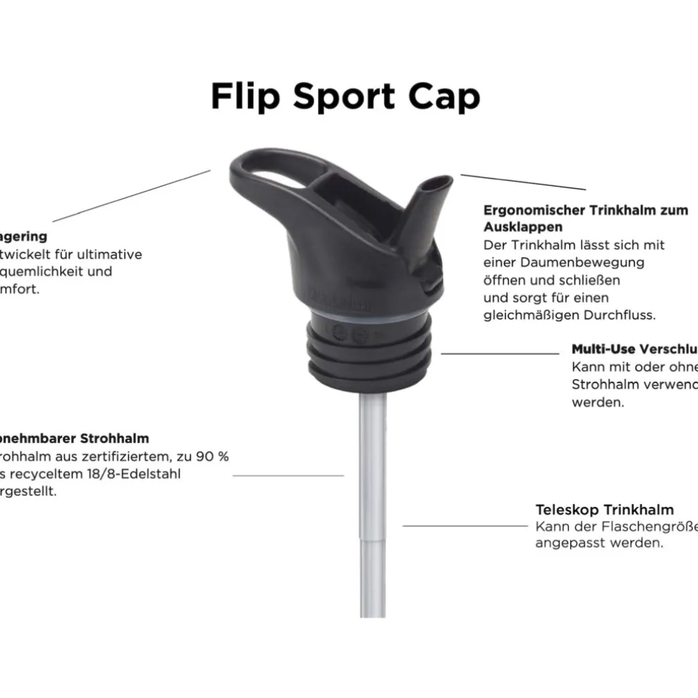 Klean Kanteen Flip Seal Sport Sluiting voor Classic / Kid / Reflect-flessen - black