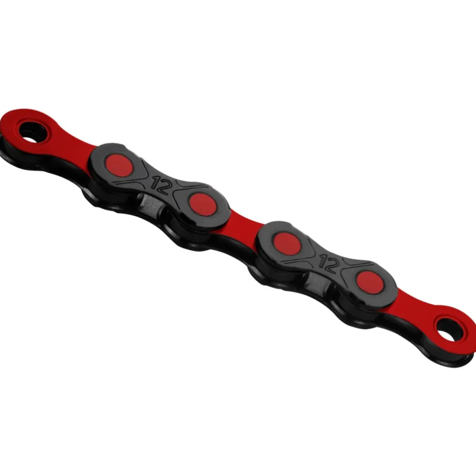 KMC DLC Ketting - WAXED | 12-voudig - zwart/rood