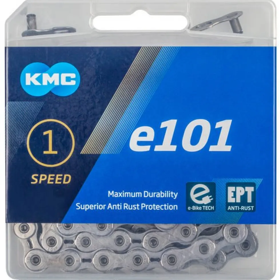 KMC E101 EPT E-Bike Chain - 112 Chain Links - for Internal Geared Hubs / Singlespeed - silver