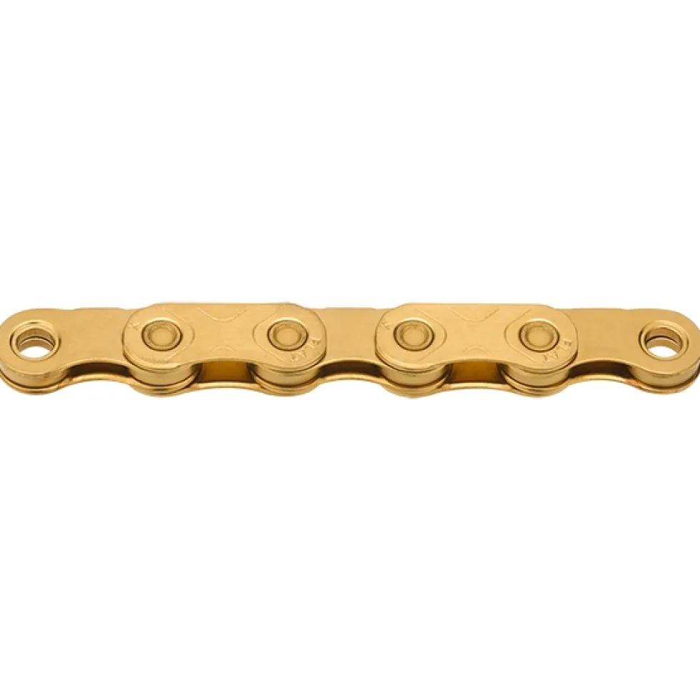 KMC X-Flat Ketting - WAXED | Flat-Top | TiN Gold | 12/13-voudig - goud