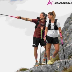 Komperdell Carbon FXP Ultra Trekkingstokken (Paar) - roze/groen