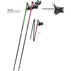 Komperdell Carbon FXP Ultra Trekkingstokken (Paar) - roze/groen