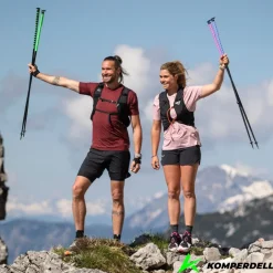 Komperdell Carbon FXP Ultra Trekkingstokken (Paar) - roze/groen