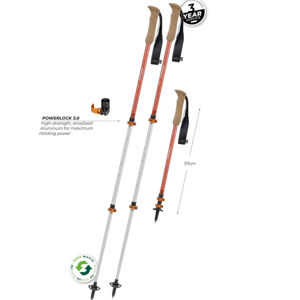 Komperdell Ridgehiker Zero Compact Trekkingstokken (Paar) - burnt orange