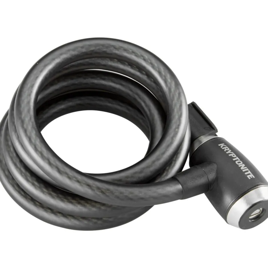 Kabelsloten < Kryptonite KryptoFlex 1518 Key 180cm Spiraalkabelslot - Zwart