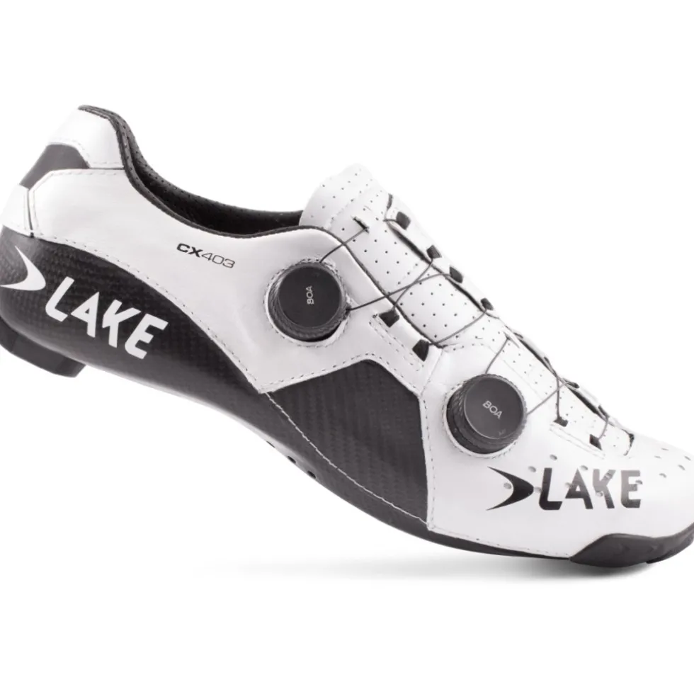 Lake CX403 Racefietsschoenen Heren - Breed - wit/zwart