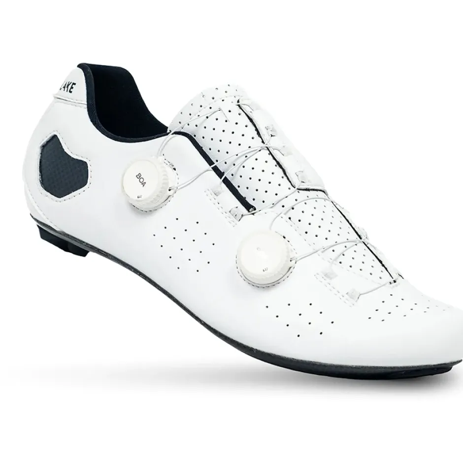 Wielrenschoenen|Wielrenschoenen < Lake CX333 Racefietsschoenen Heren - Breed - wit/wit clarino