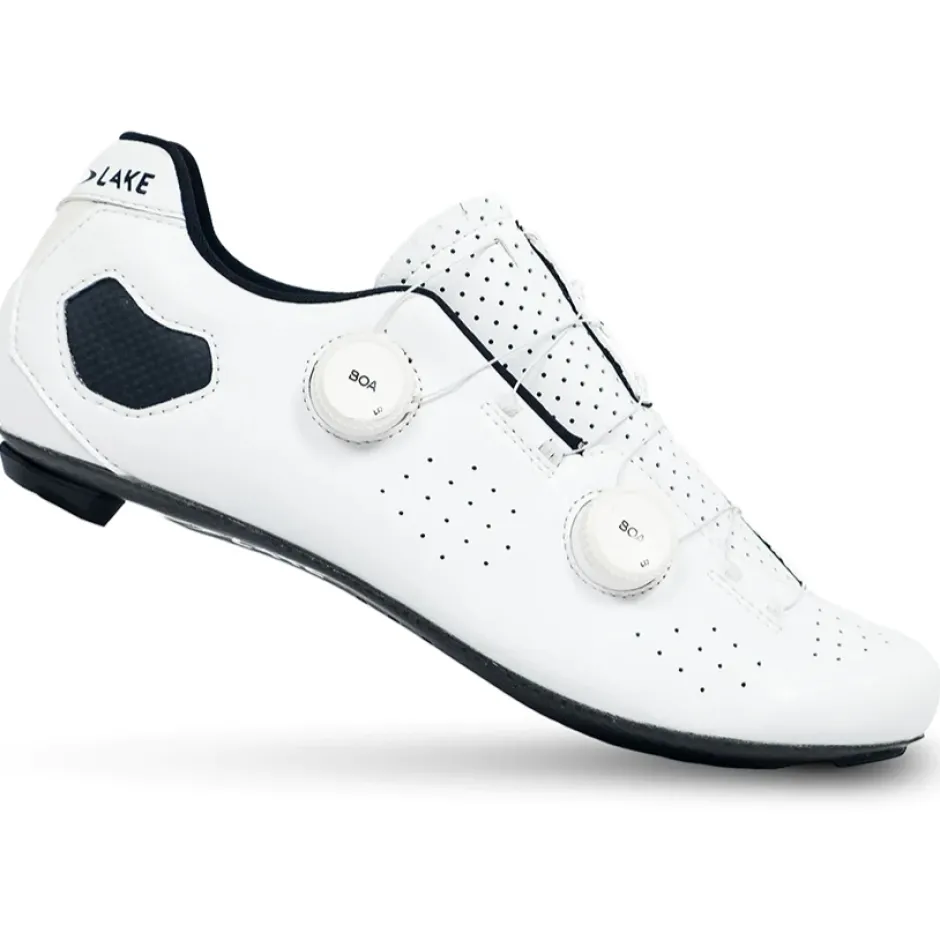 Wielrenschoenen|Wielrenschoenen < Lake CX333 Racefietsschoenen Heren - Breed - wit/wit clarino