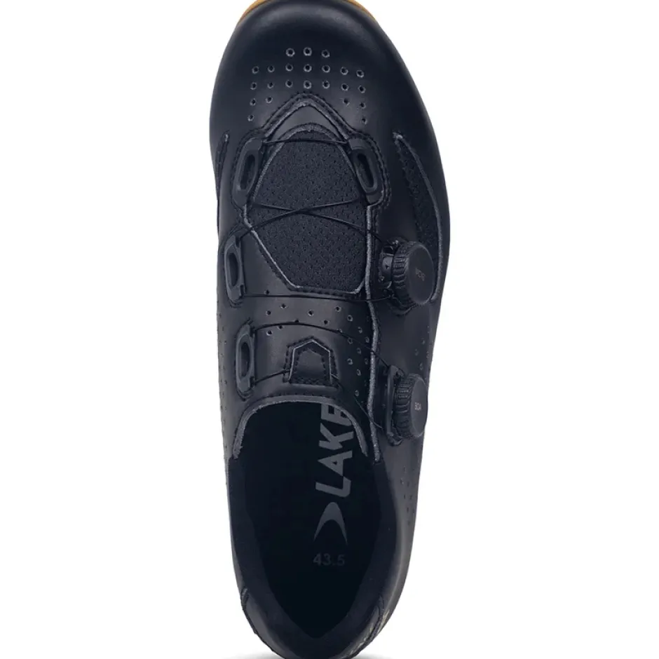 Klikschoenen|Gravelschoenen < Lake MX2 Gravel Schoenen Heren - recycled leather black/gold
