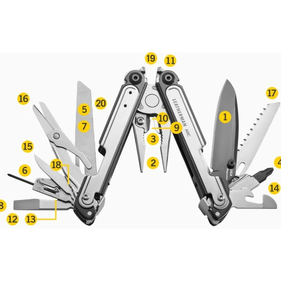 Messen & Werktuigen < Leatherman ARC Multitool - Black DLC & Stainless Steel