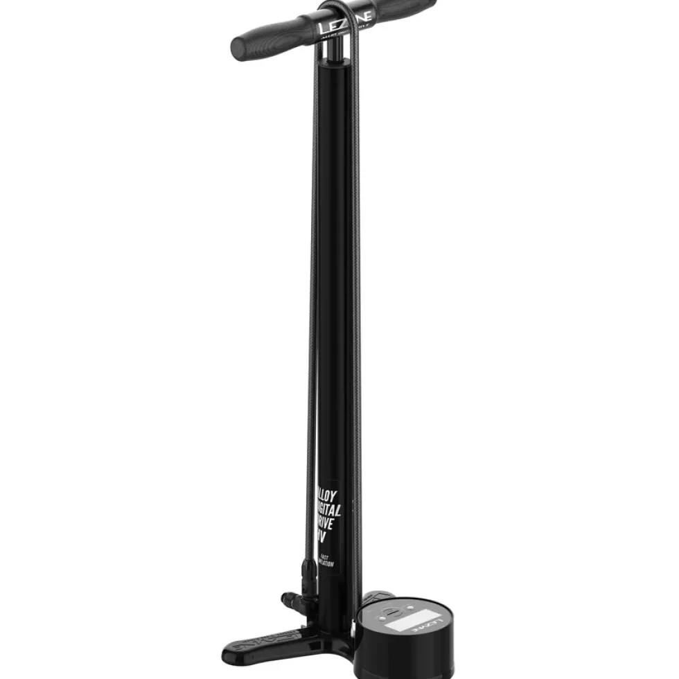 Lezyne Alloy HV Digital Drive Vloerpomp - black glossy