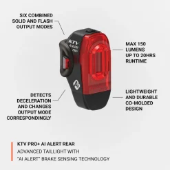 Lezyne KTV PRO+ Ai Alert Fietslamp Achteraan - zwart