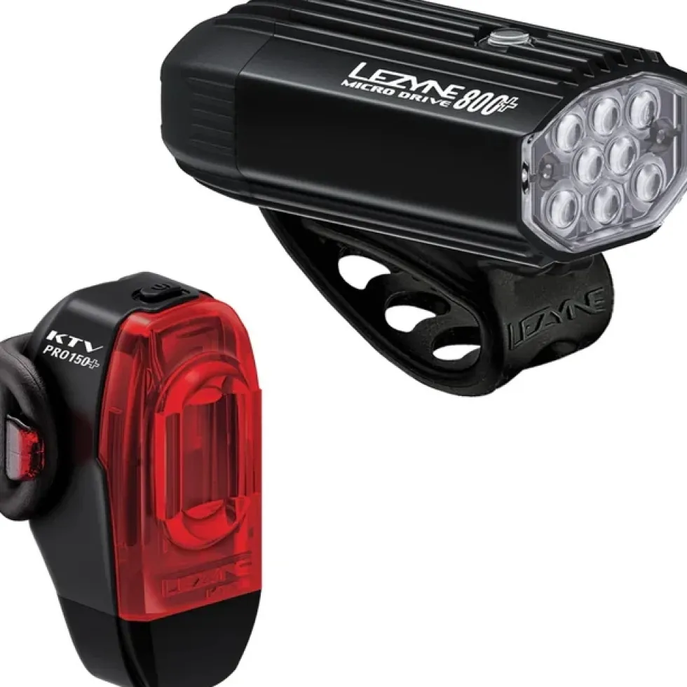 Lezyne Micro Drive 800+ / KTV Drive Pro+ Verlichtingsset - satin black/black