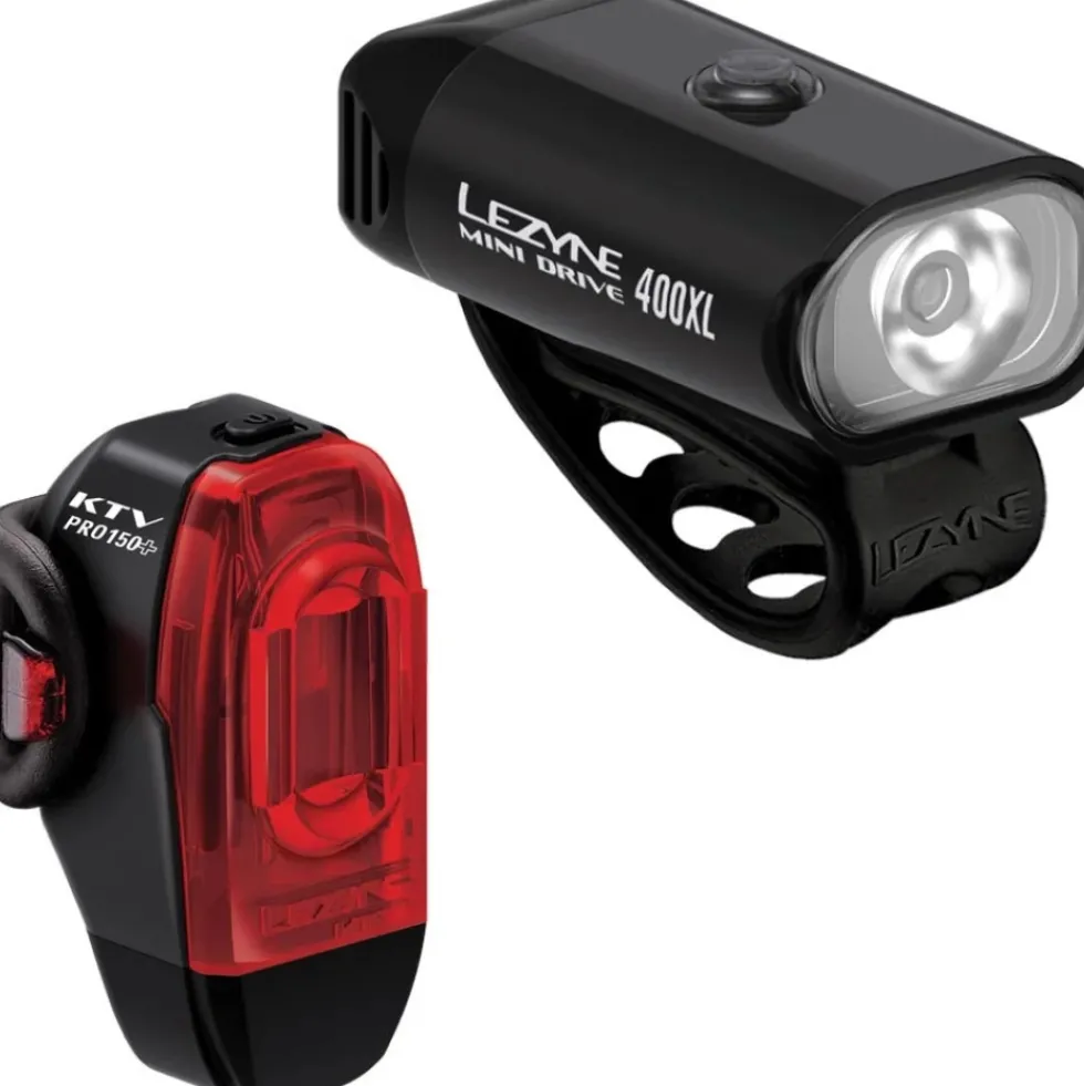 Lezyne Mini Drive 400 XL / KTV Drive Pro+ Verlichtingsset - satin black/black