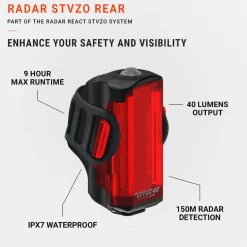 Lezyne Radar STVZO Fietslamp Achteraan - zwart