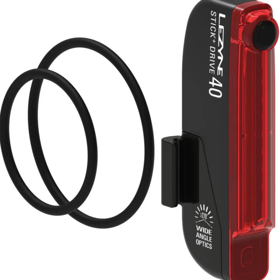 Verlichting|Achterlampen < Lezyne Stick+ Drive Fietslamp Achteraan - zwart