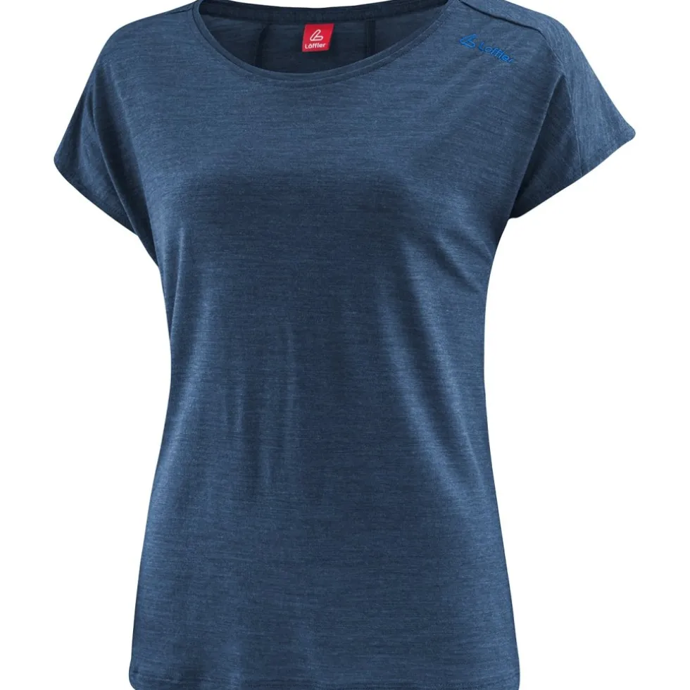 Löffler Merino-Tencel™ Losse T-Shirt Dames - donkerblauw 495