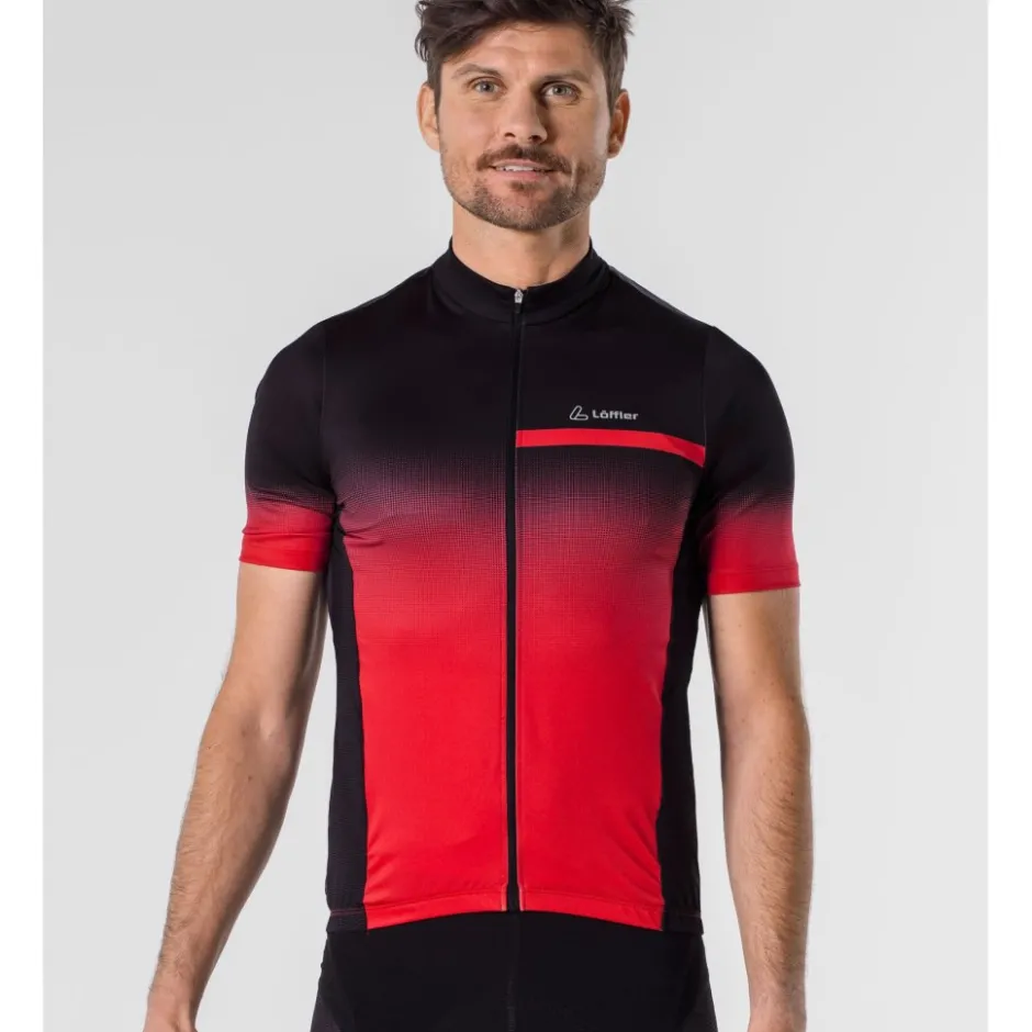 Wielershirts|Mtb-Shirts < Löffler Coogan Mid Full Zip Fietsshirt Heren - rouge 551