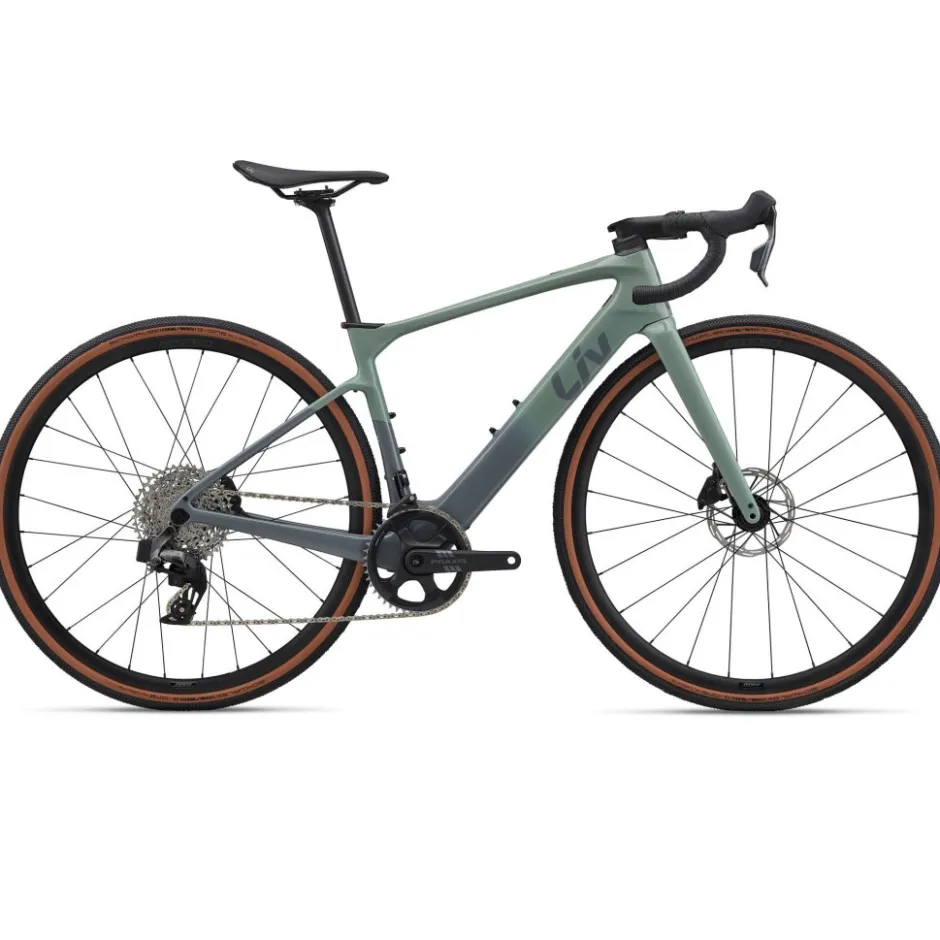 Elektrische Fietsen|Elektrische Racefietsen < Liv AVAIL ADVANCED E+ ELITE AR - Carbon E-Racefiets - 2026 - eucalyptus/ocean stor