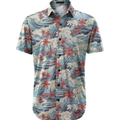 Loose Riders Party Overhemd met Korte Mouwen Heren - Aloha Waves Blue