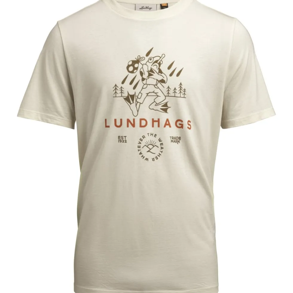 Lundhags Järpen Printed T-Shirt Heren - Chalk White 00300