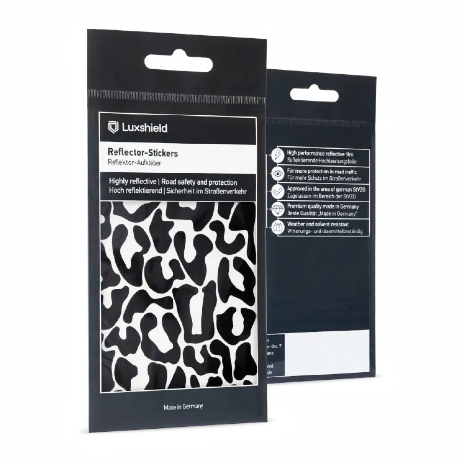 Verlichting|Reflectoren < Luxshield Reflecterende Sticker Leopard - zwart