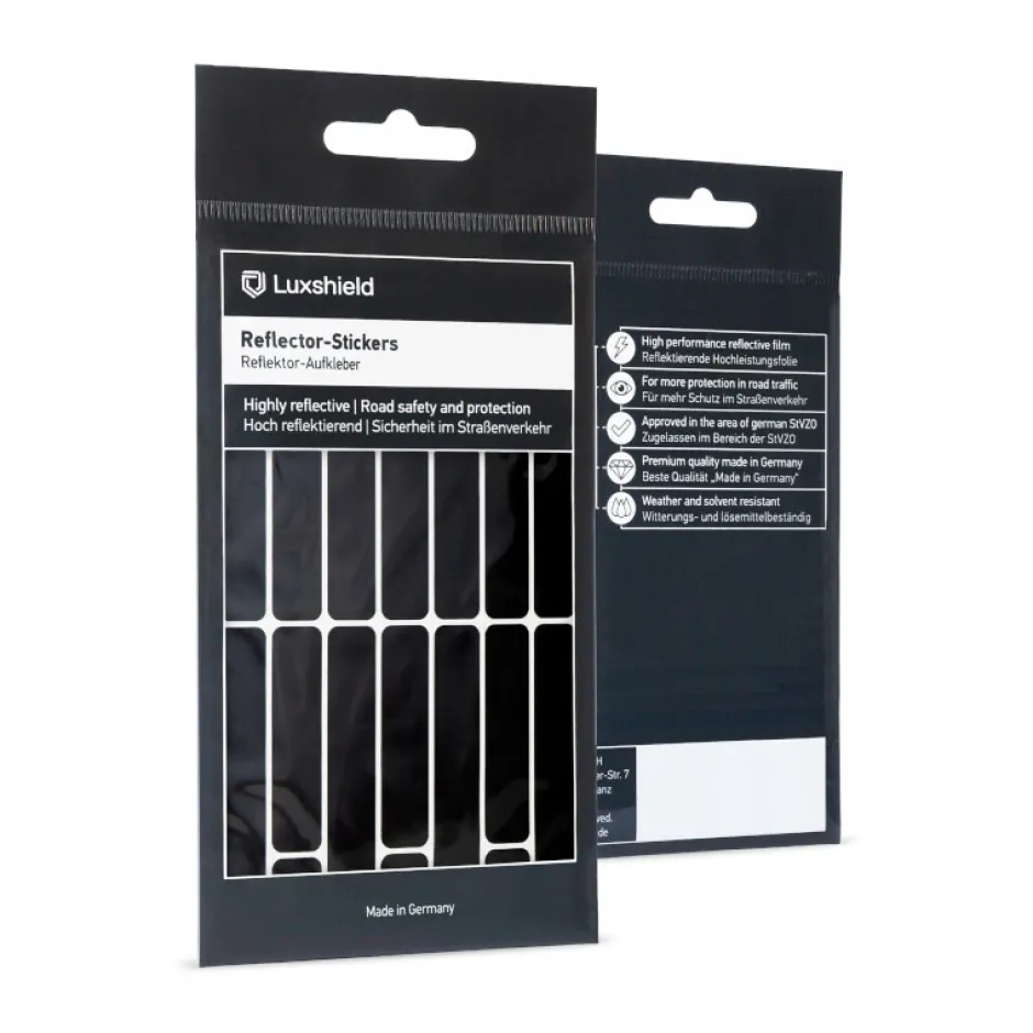 Verlichting|Reflectoren < Luxshield Reflecterende Sticker Stripes - zwart