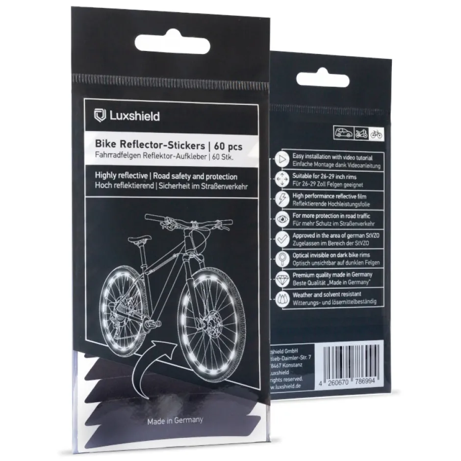 Verlichting|Reflectoren < Luxshield Reflecterende Velgstickers - 60 Stuks - zwart
