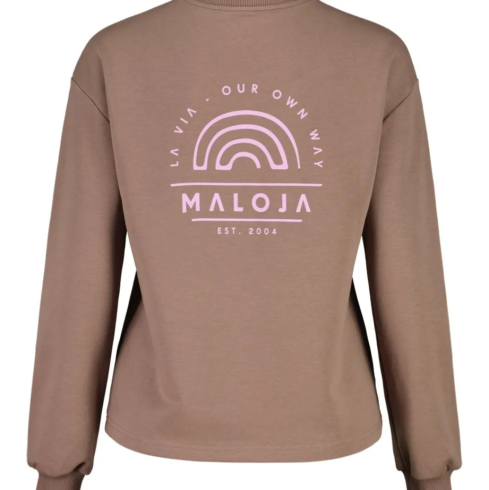 Maloja HaidelM. Puzzle Cotton Shirt met Lange Mouwen Dames - wood 653