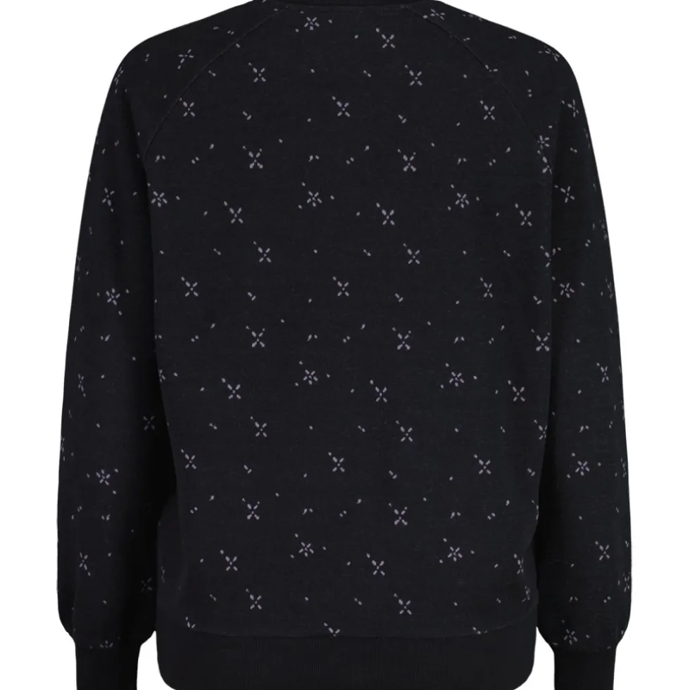 Maloja PerdonigM. Flanellen Sweatshirt Dames - deep black leafflower 1192