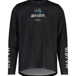 Maloja PfeifferkogelM. Dirt Shirt met Lange Mouwen Heren - deep black papermountains 1274