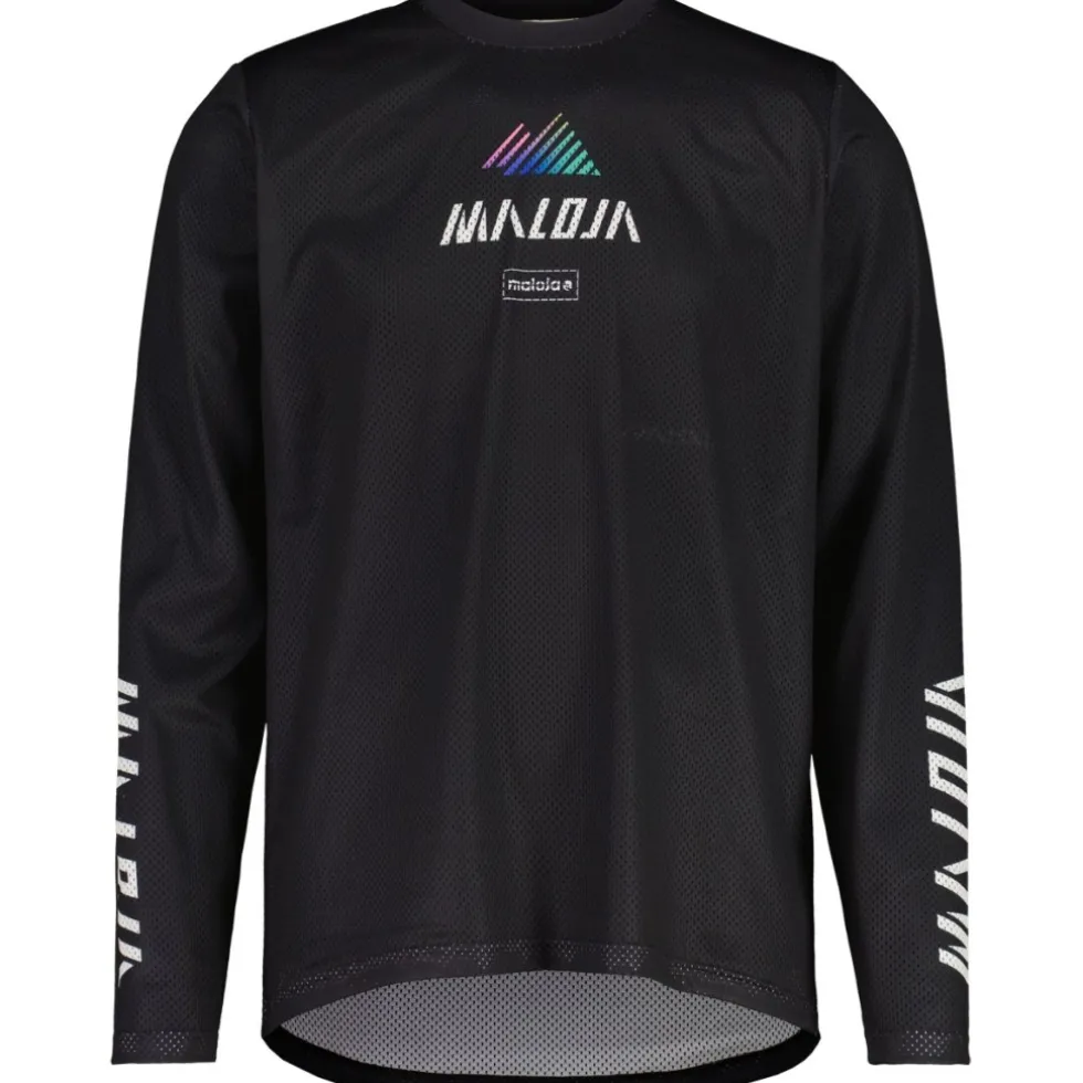 Maloja PfeifferkogelM. Dirt Shirt met Lange Mouwen Heren - deep black papermountains 1274