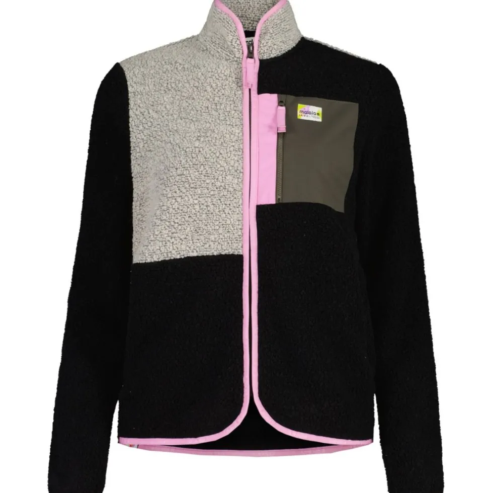 Maloja VallettaM. Mountain Fleece Jas Dames - deep black multi 8862